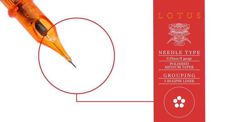 Lotus Cartridges Bugpin Liner BP5 - Tattoo Needle Cartridge - Zubi Supply
