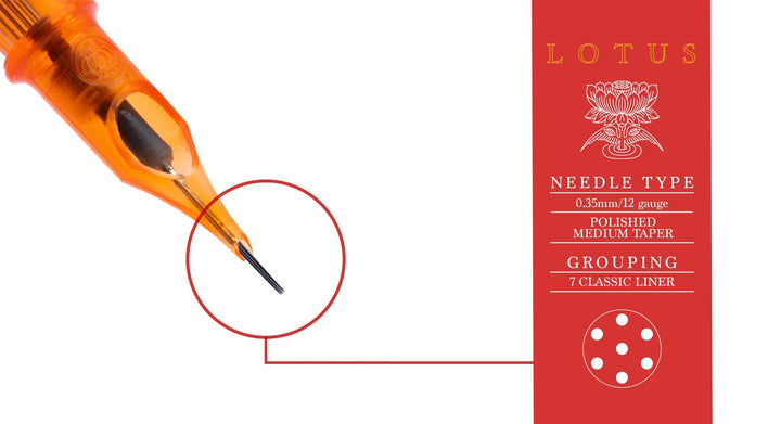 Lotus Cartridges Classic Liner 7CL- Tattoo Needle Cartridge - Zubi Supply