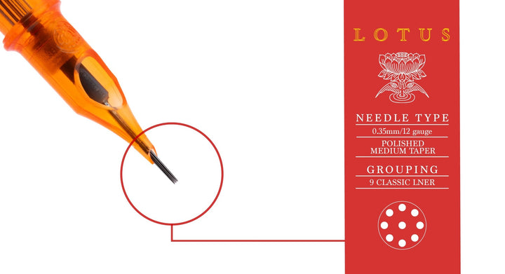 Lotus Cartridges Classic Liner 9CL- Tattoo Needle Cartridge - Zubi Supply