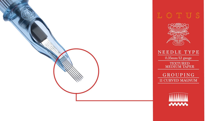 Lotus Cartridges Curved Magnum Medium Taper 11CM - Tattoo Needle Cartridge - Zubi Supply