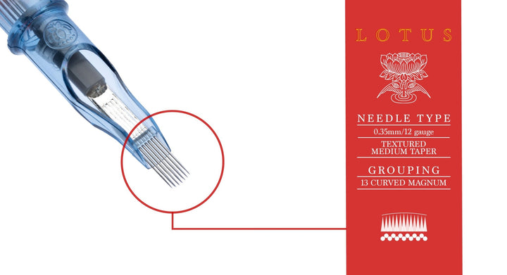 Lotus Cartridges Curved Magnum Medium Taper 13CM - Tattoo Needle Cartridge - Zubi Supply