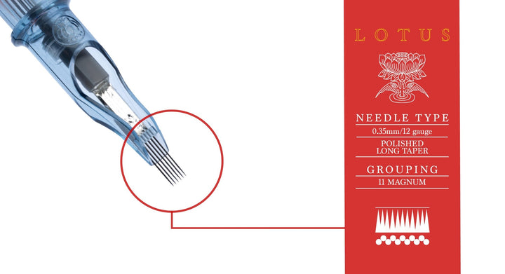 Lotus Cartridges Magnum Long Taper 11MLT- Tattoo Needle Cartridge - Zubi Supply