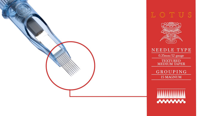 Lotus Cartridges Magnum Medium Taper 15M - Tattoo Needle Cartridge - Zubi Supply