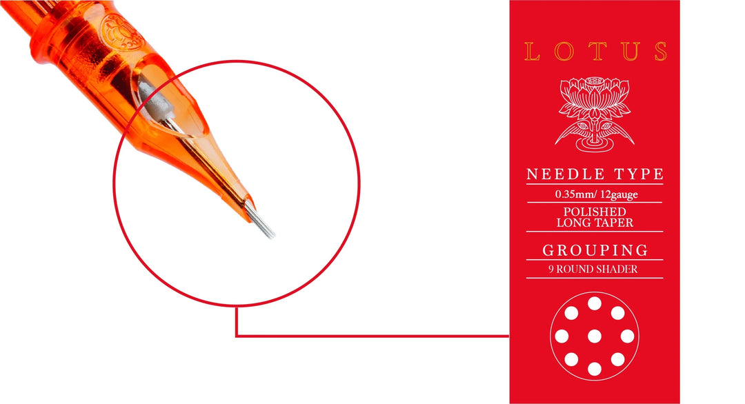 Lotus Cartridges Round Shader 9RS - Tattoo Needle Cartridge - Zubi Supply