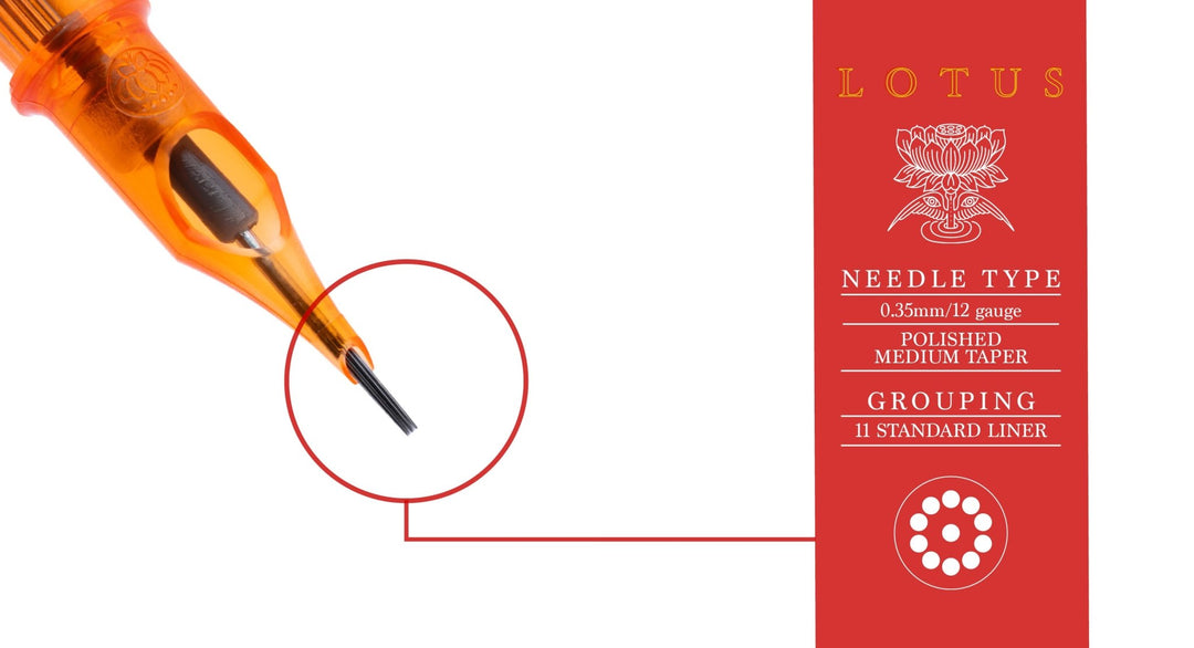 Lotus Cartridges Straight Liner 11SL - Tattoo Needle Cartridge - Zubi Supply