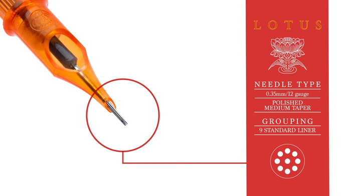 Lotus Cartridges Straight Liner 9SL - Tattoo Needle Cartridge - Zubi Supply