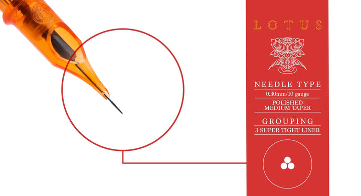 Lotus Cartridges Super Tight Liner STL3 - Tattoo Needle Cartridges - Zubi Supply