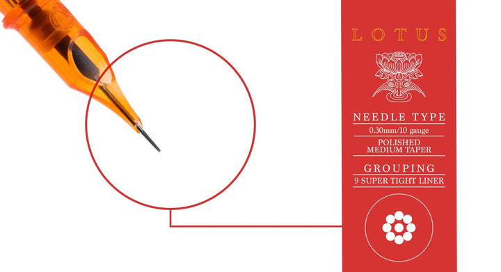 Lotus Cartridges Super Tight Liner STL9 - Tattoo Needle Cartridges - Zubi Supply