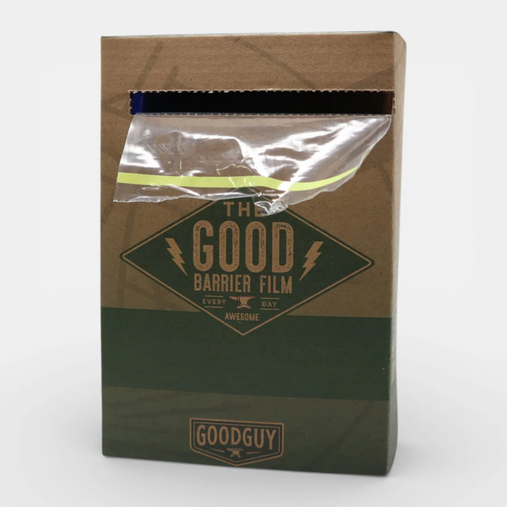 Detail of film sticking out of the Good barrier Film box