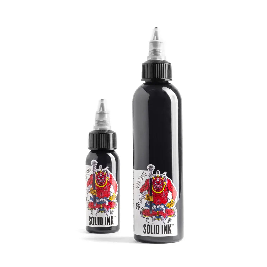 two Bottles of Solid Ink Fudo Blue Black in a white background